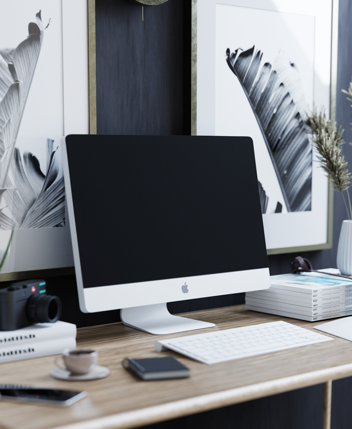 Silver Apple Computer on Brown Wooden Table